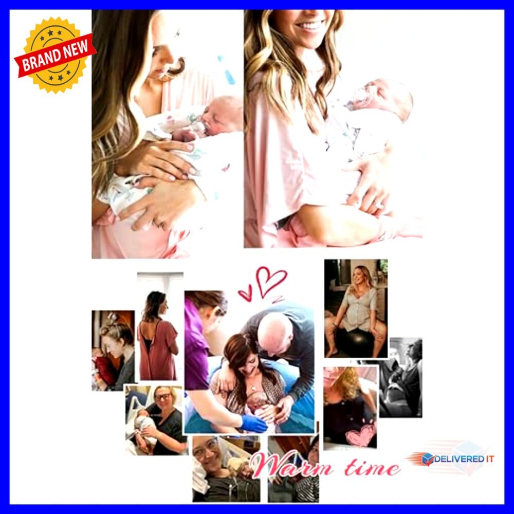 Maternity Nursing Nightgown with Pockets, Front Buttons, Size Large - Picture 6 of 7